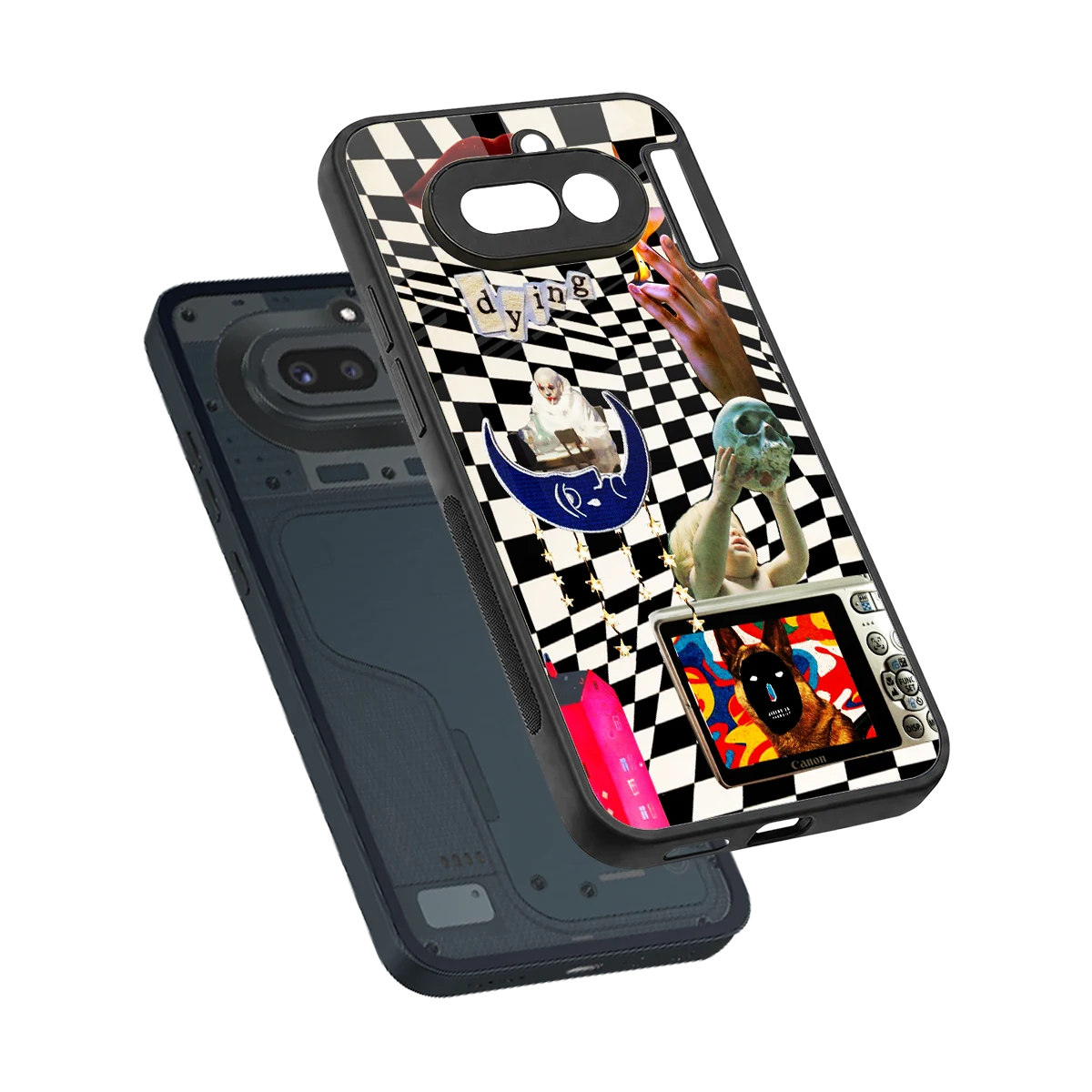 Dark Trip sleek nothing phone 4a cover with tempered glass back and TPU edges
