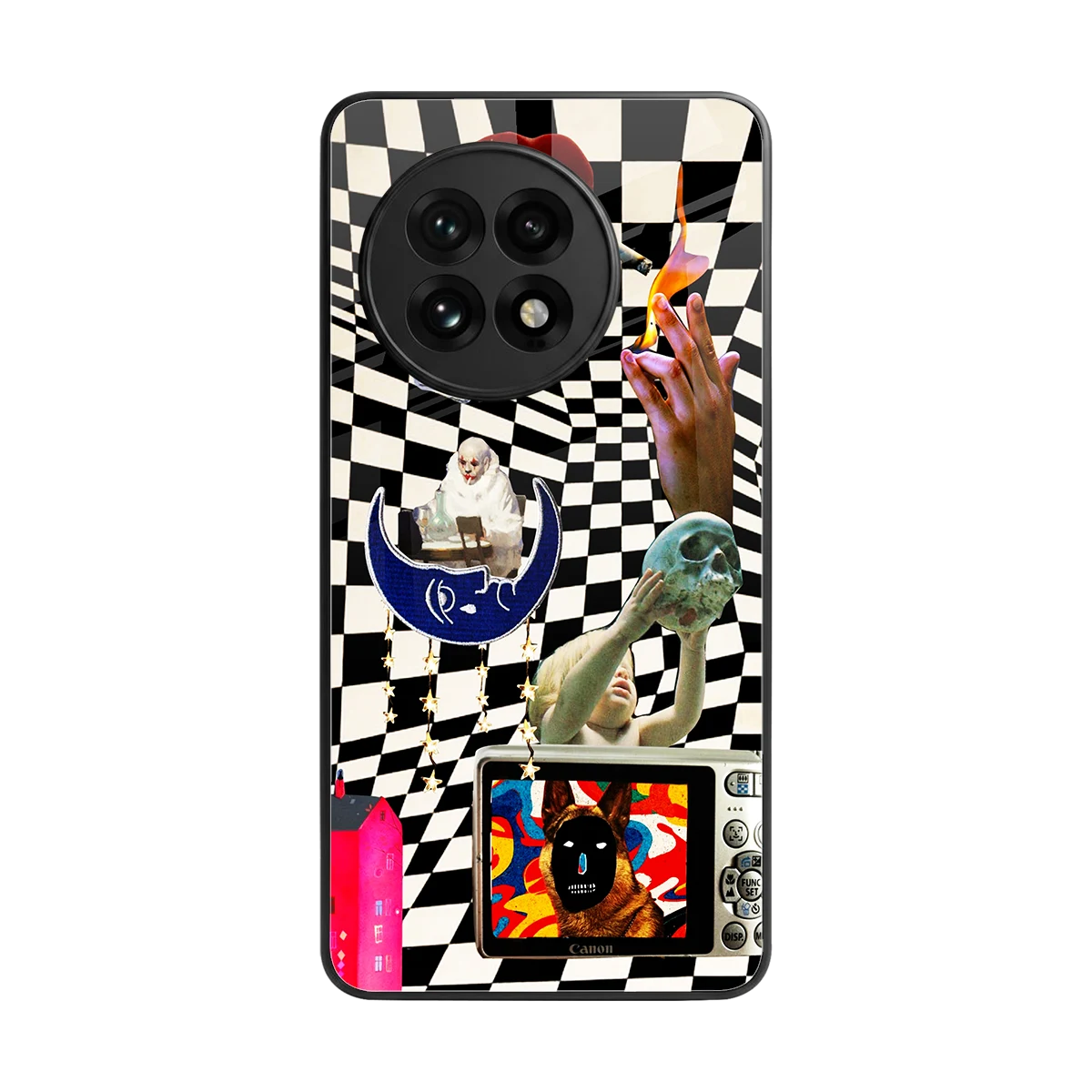 Dark Trip back phone cover | glass case for oneplus 13r