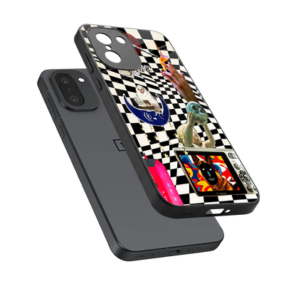 Dark Trip sleek oneplus 15r cover with tempered glass back and TPU edges