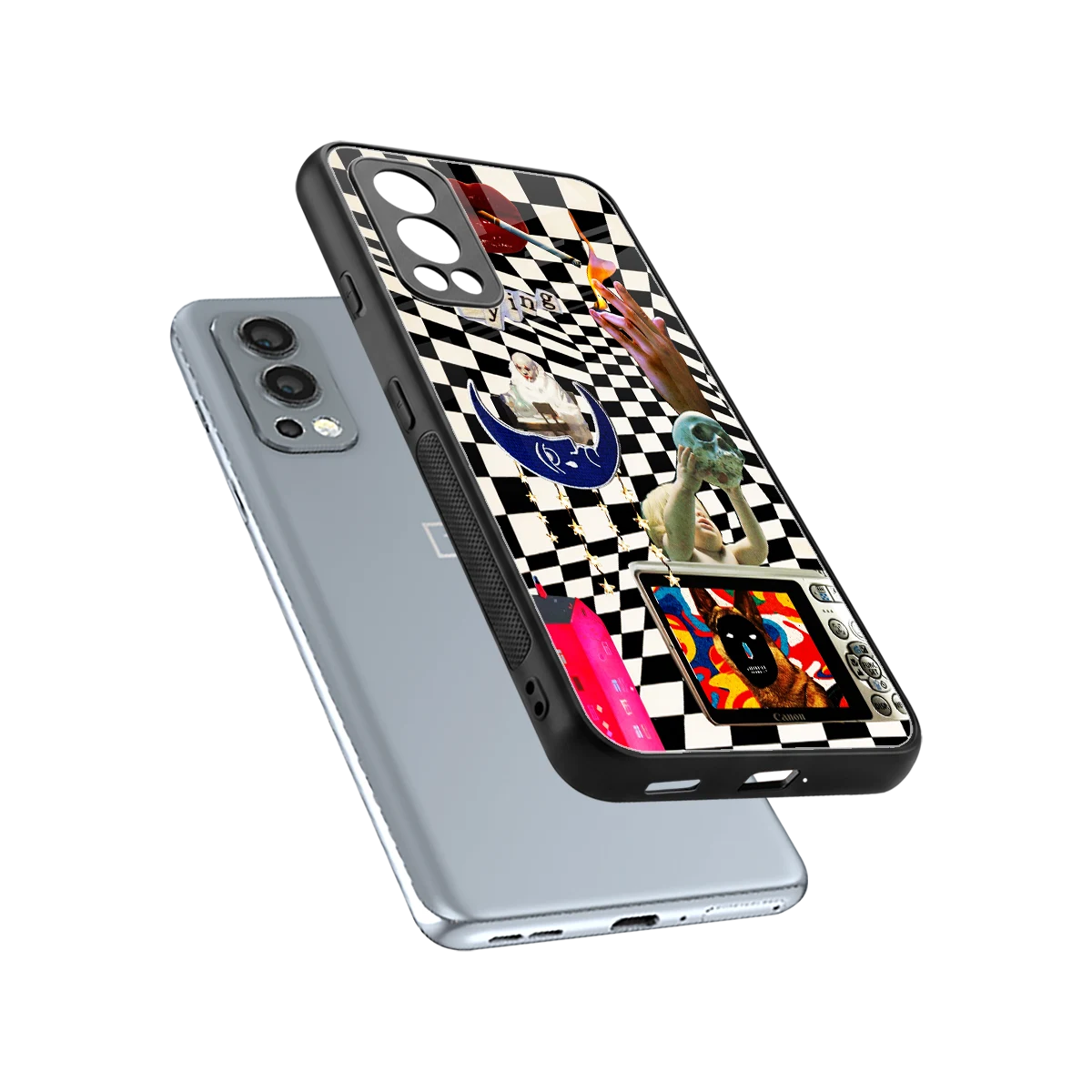 Dark Trip sleek oneplus nord 2 cover with tempered glass back and TPU edges