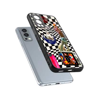Dark Trip sleek oneplus nord 2 cover with tempered glass back and TPU edges