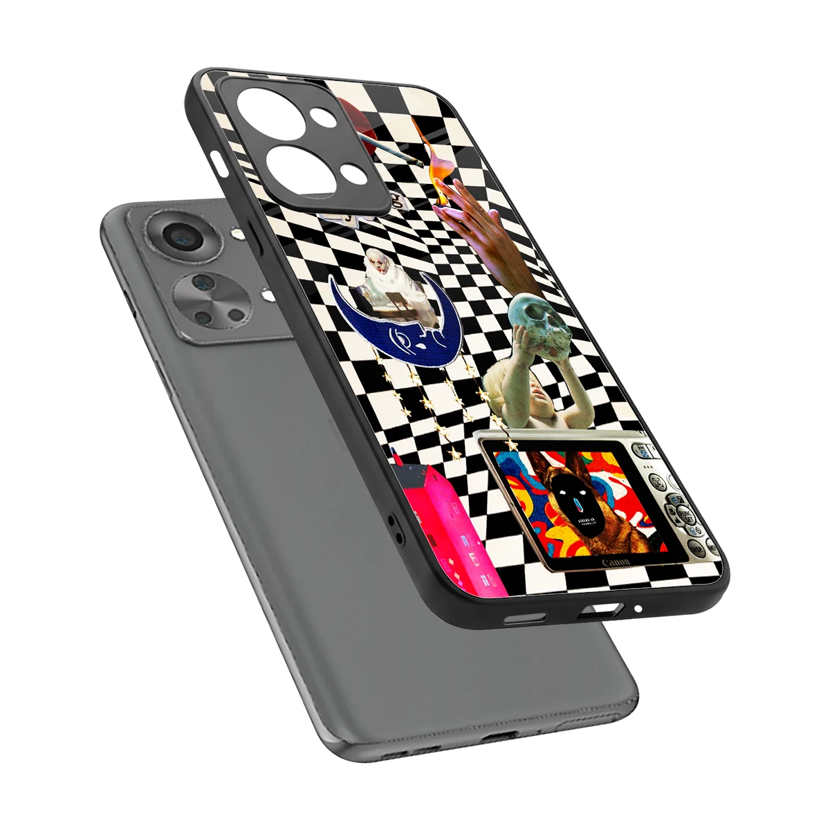 Dark Trip sleek oneplus nord 2t cover with tempered glass back and TPU edges
