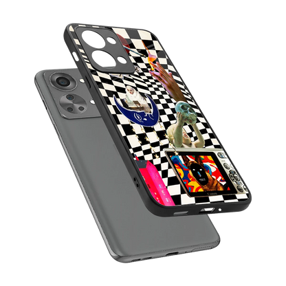 Dark Trip sleek oneplus nord 2t cover with tempered glass back and TPU edges