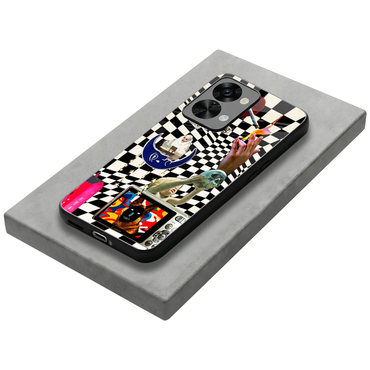 Dark Trip stylish phone case for oneplus nord 2t | glossy glass and slim fit