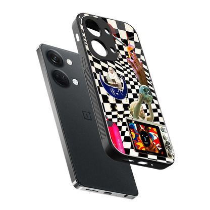 Dark Trip sleek oneplus nord 3 cover with tempered glass back and TPU edges