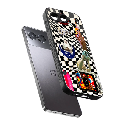 Dark Trip sleek oneplus nord 4 cover with tempered glass back and TPU edges