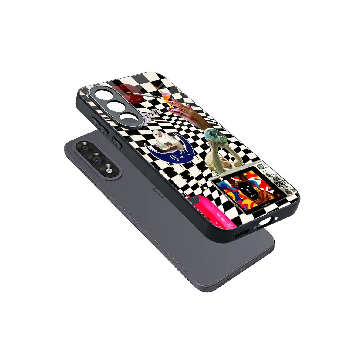 Dark Trip sleek oneplus nord 5 cover with tempered glass back and TPU edges