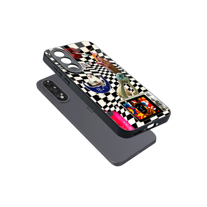 Dark Trip sleek oneplus nord 5 cover with tempered glass back and TPU edges