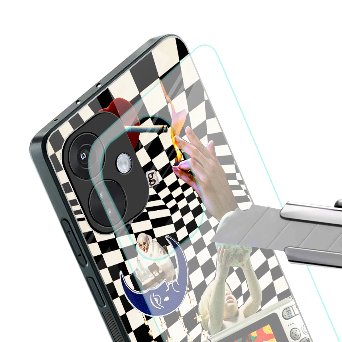 Dark Trip stylish phone case for oneplus nord ce 3 | glossy glass and slim fit