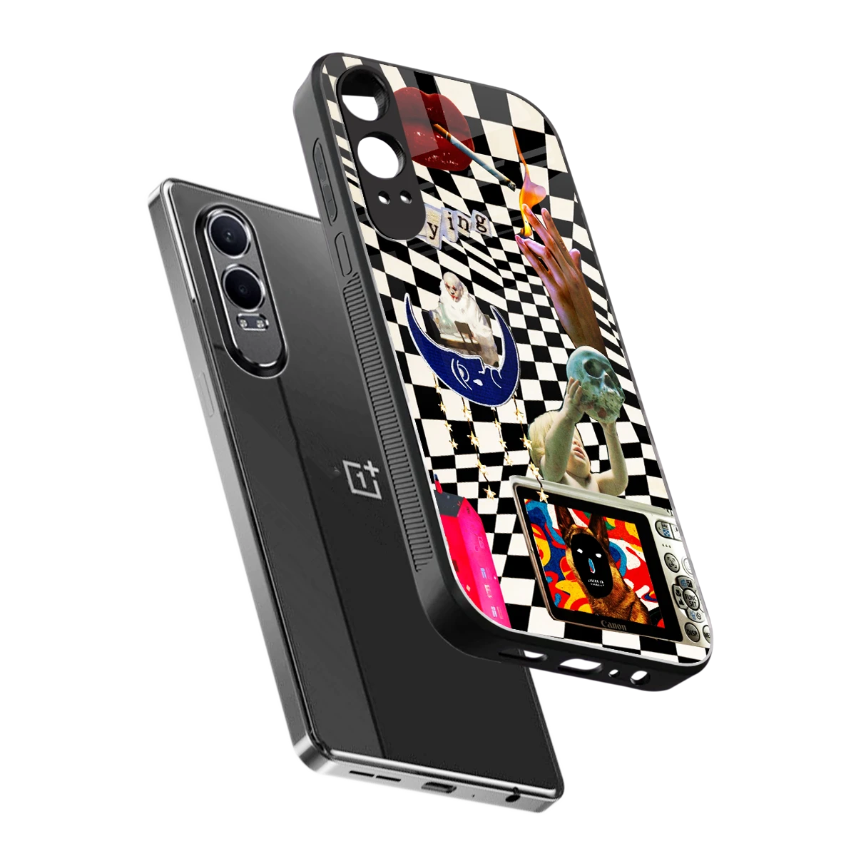 Dark Trip sleek oneplus nord ce 4 lite cover with tempered glass back and TPU edges