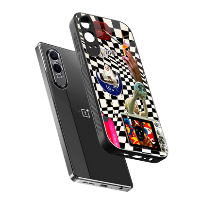 Dark Trip sleek oneplus nord ce 4 lite cover with tempered glass back and TPU edges