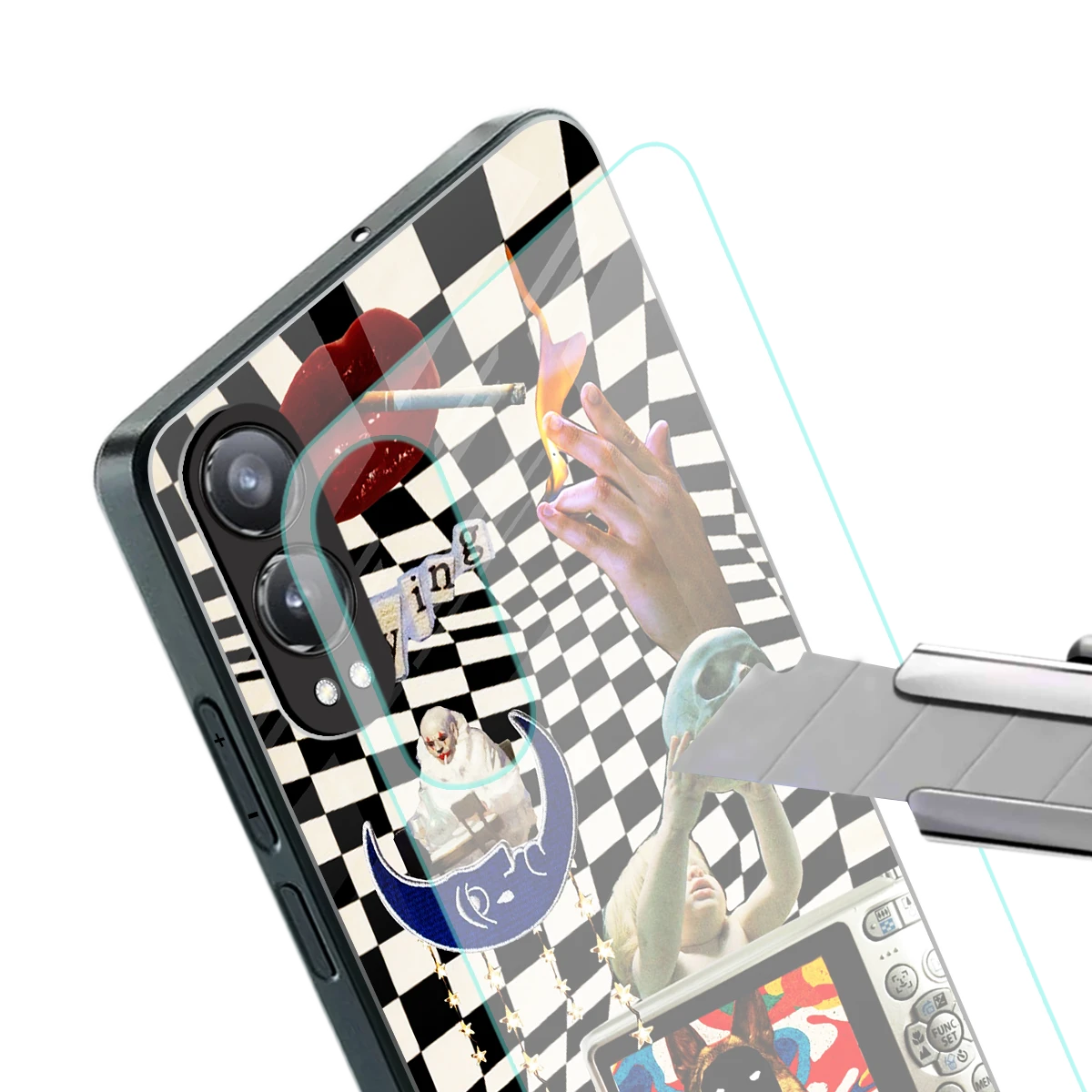 Dark Trip stylish phone case for oneplus nord ce 4 lite | glossy glass and slim fit