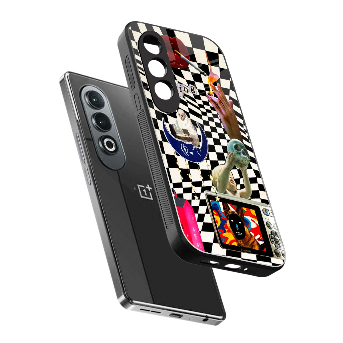 Dark Trip sleek oneplus nord ce 4 cover with tempered glass back and TPU edges