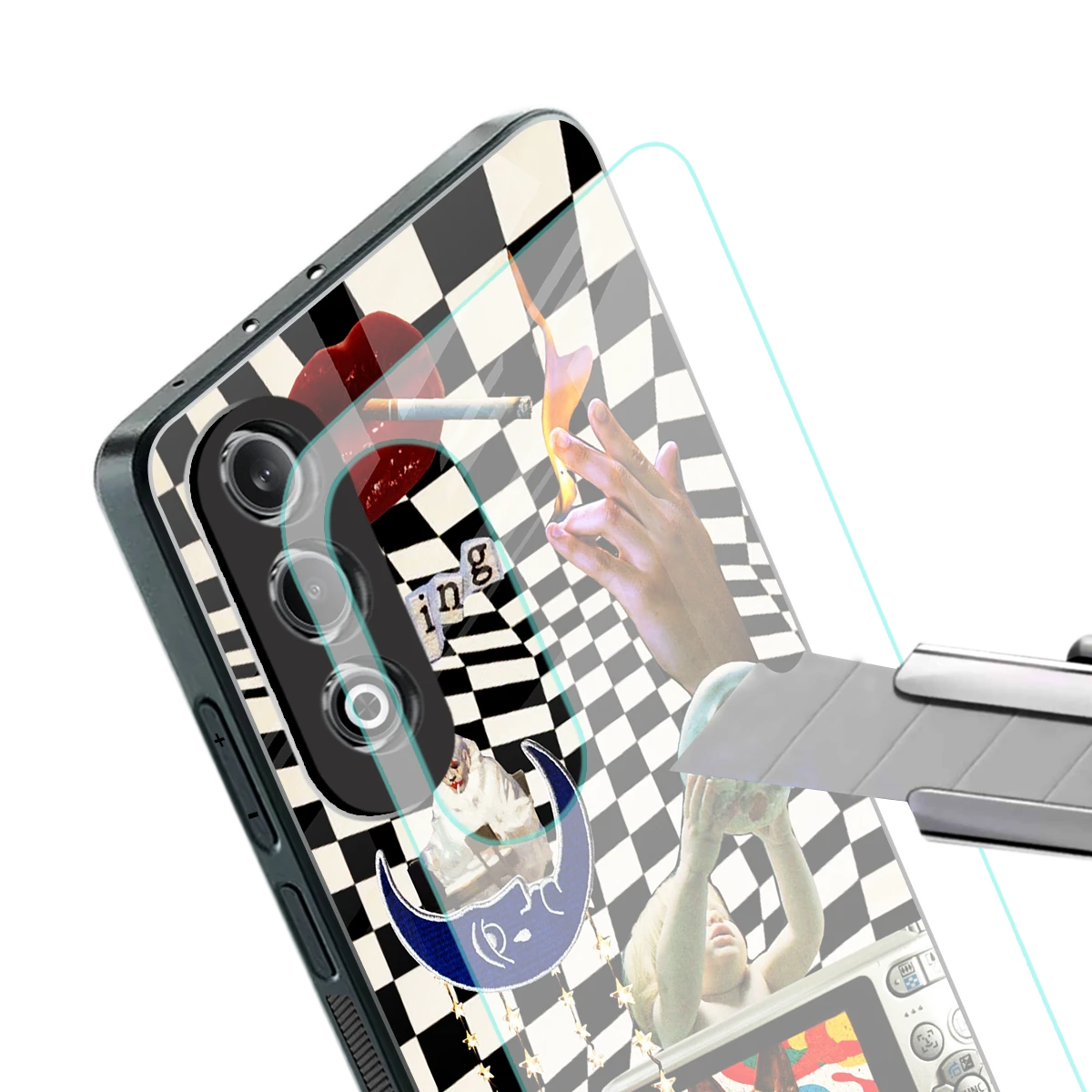 Dark Trip stylish phone case for oneplus nord ce 4 | glossy glass and slim fit