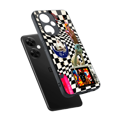 Dark Trip sleek oneplus nord ce 3 lite cover with tempered glass back and TPU edges