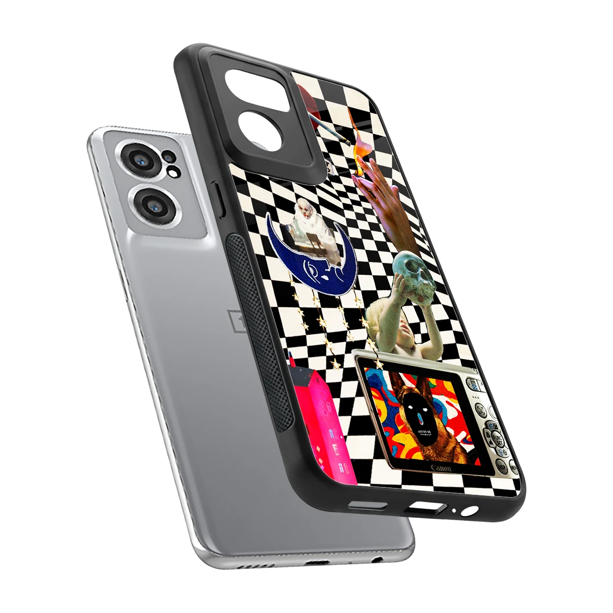 Dark Trip sleek oneplus nord ce 2 cover with tempered glass back and TPU edges