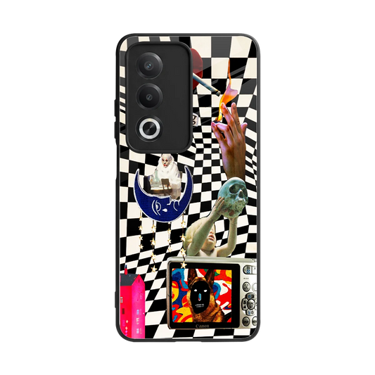 Dark Trip back phone cover | glass case for oppo a3 pro