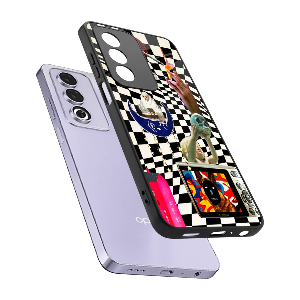 Dark Trip sleek oppo a3 pro cover with tempered glass back and TPU edges