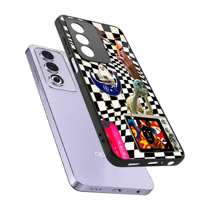 Dark Trip sleek oppo a3 pro cover with tempered glass back and TPU edges