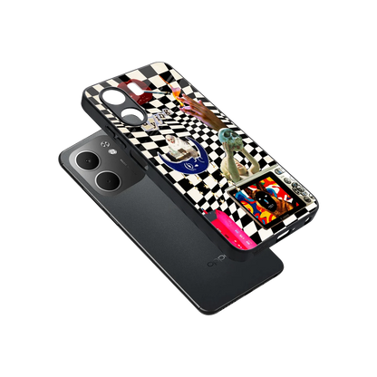 Dark Trip sleek oppo a5x 5g cover with tempered glass back and TPU edges