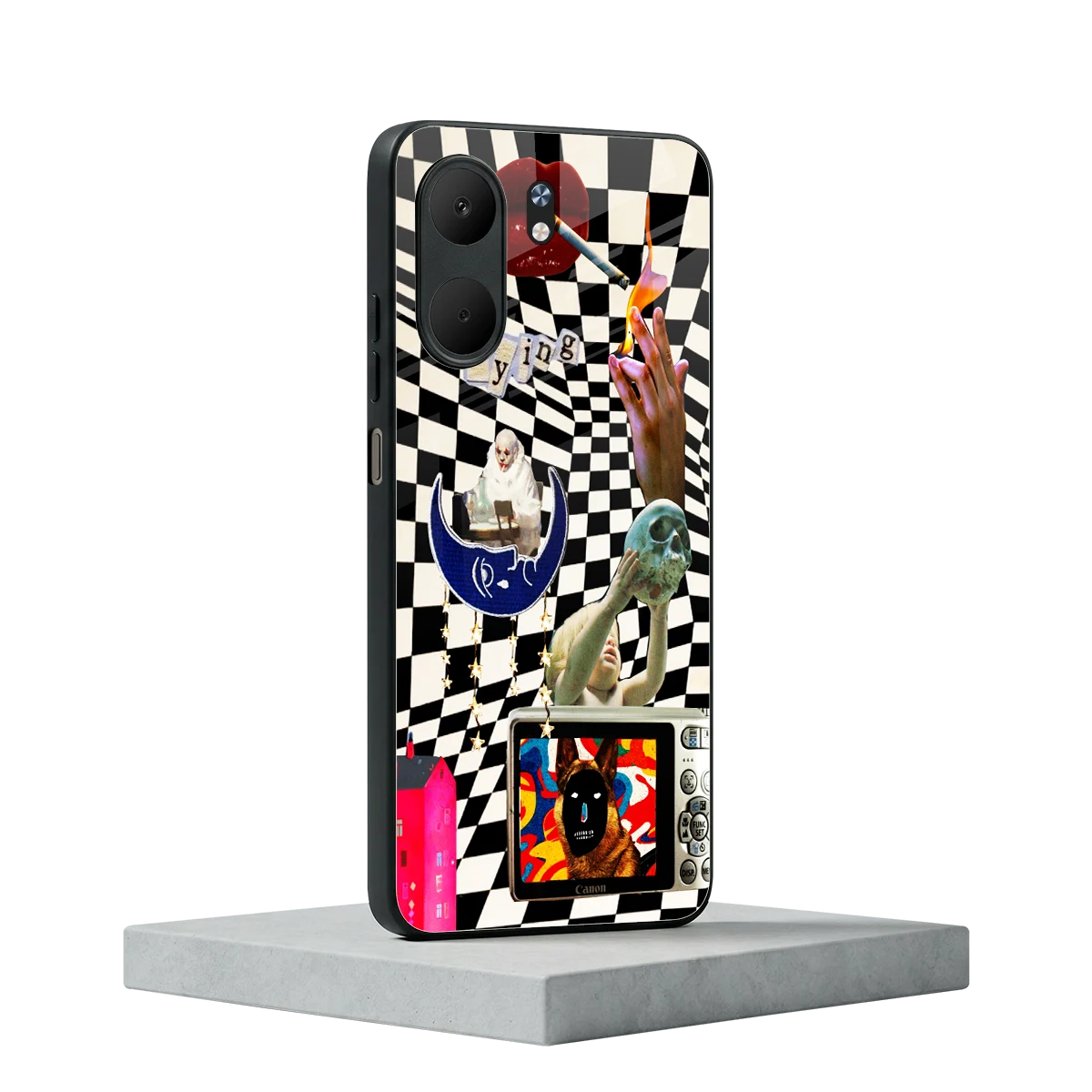 Dark Trip oppo a5x 5g mobile cover | shockproof glass phone case