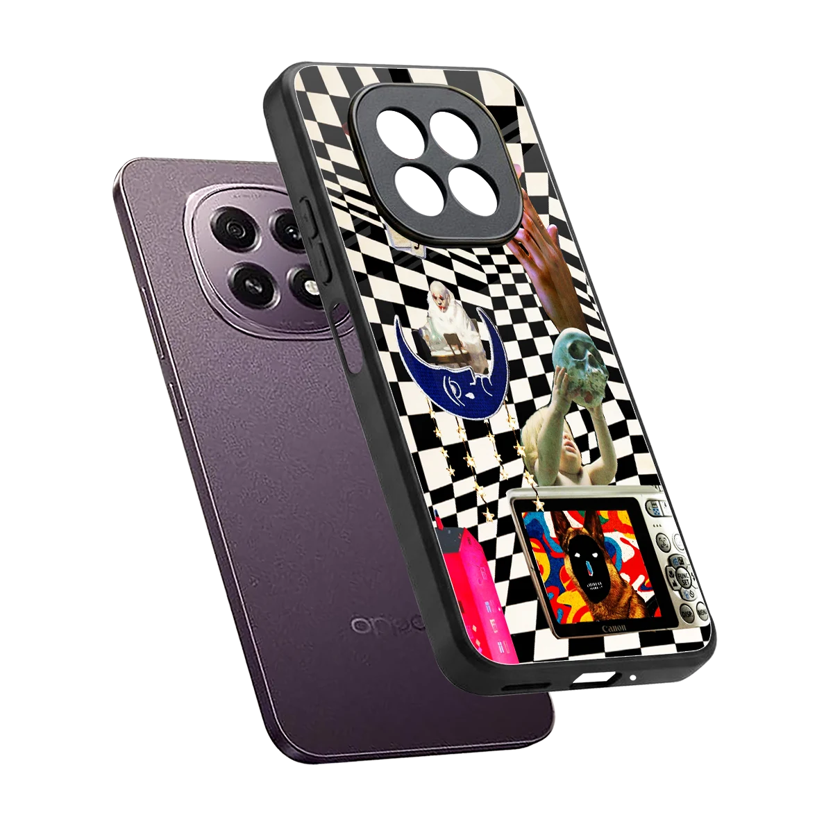 Dark Trip sleek oppo f29 5g cover with tempered glass back and TPU edges