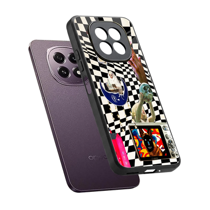 Dark Trip sleek oppo f29 5g cover with tempered glass back and TPU edges