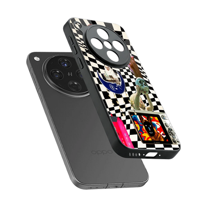 Dark Trip sleek oppo find x8 cover with tempered glass back and TPU edges