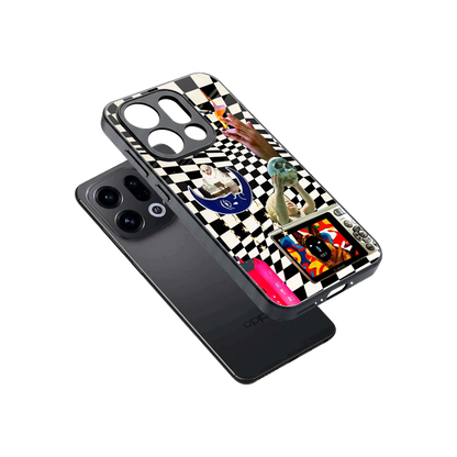 Dark Trip sleek oppo find x9 cover with tempered glass back and TPU edges