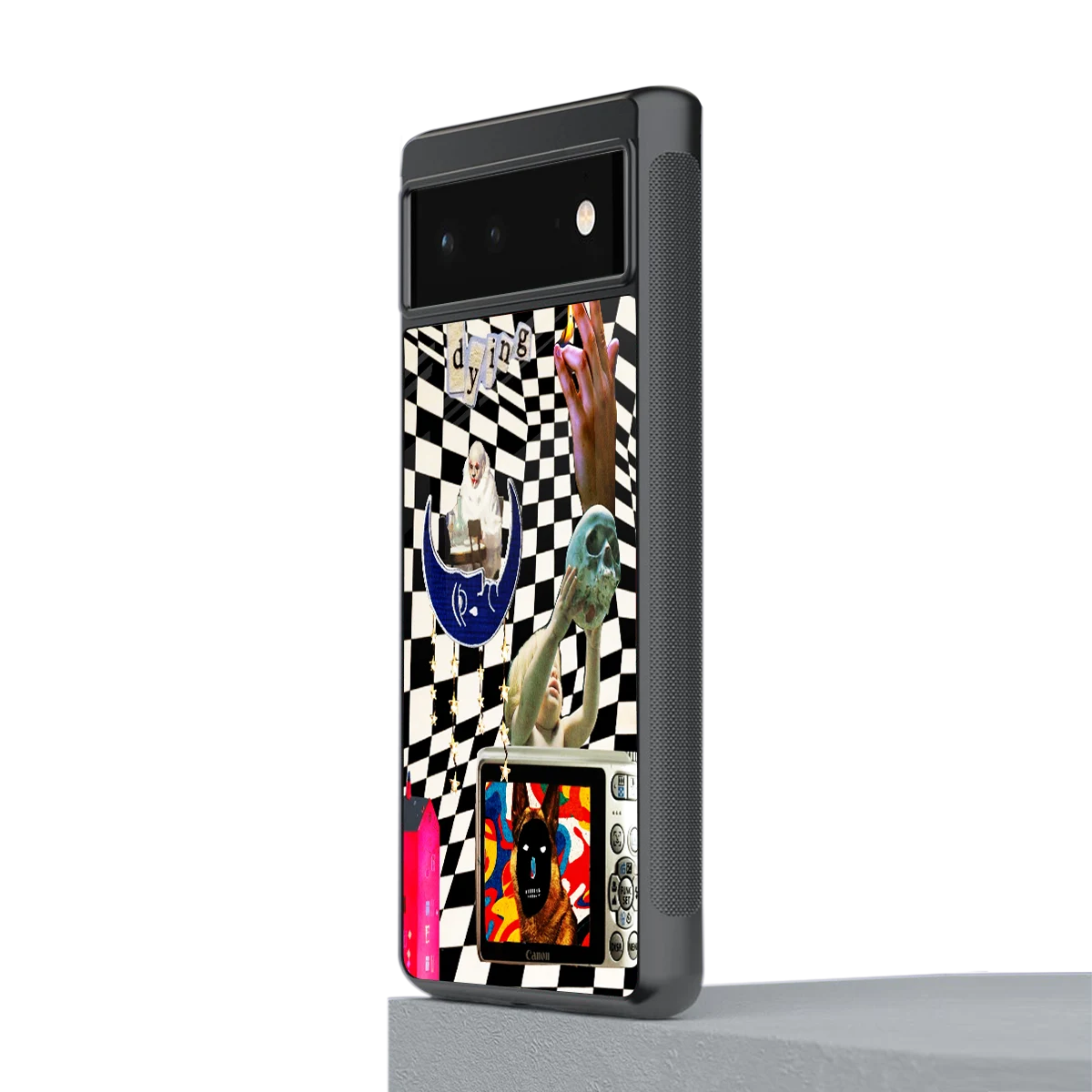 Dark Trip stylish phone case for google pixel 6a | glossy glass and slim fit