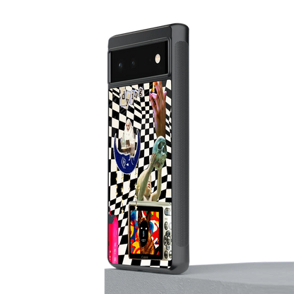 Dark Trip stylish phone case for google pixel 6a | glossy glass and slim fit