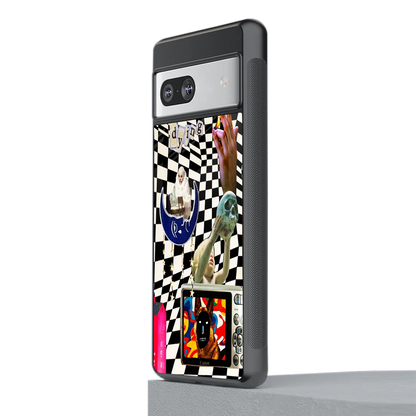 Dark Trip stylish phone case for google pixel 7 | glossy glass and slim fit