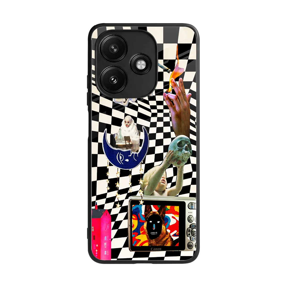 Dark Trip back phone cover | glass case for redmi 12 5g