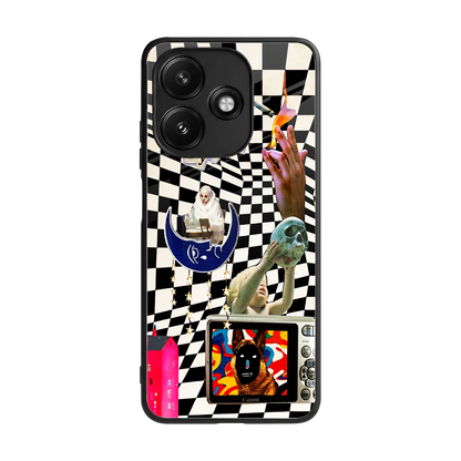 Dark Trip back phone cover | glass case for redmi 12 5g