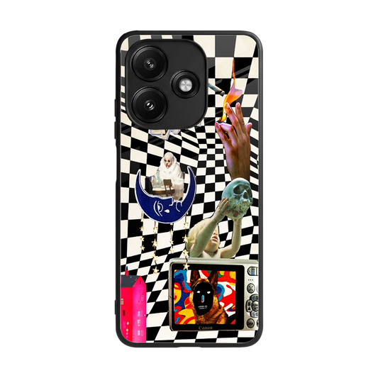 Dark Trip back phone cover | glass case for redmi 12 5g