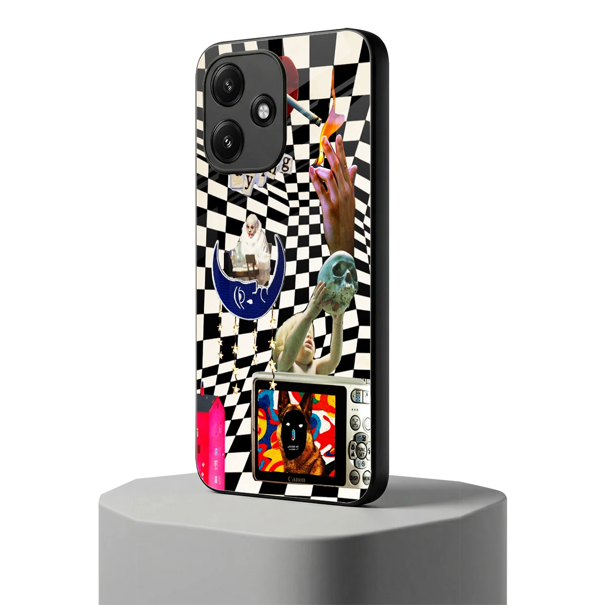 Dark Trip redmi 12 5g mobile cover | shockproof glass phone case