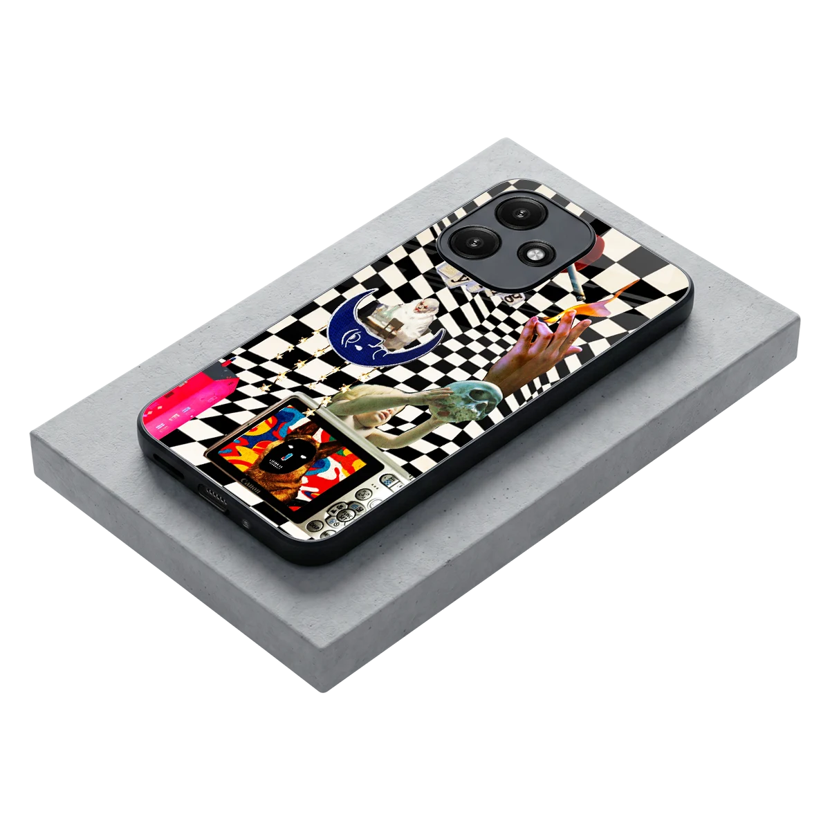 Dark Trip stylish phone case for redmi 12 5g | glossy glass and slim fit