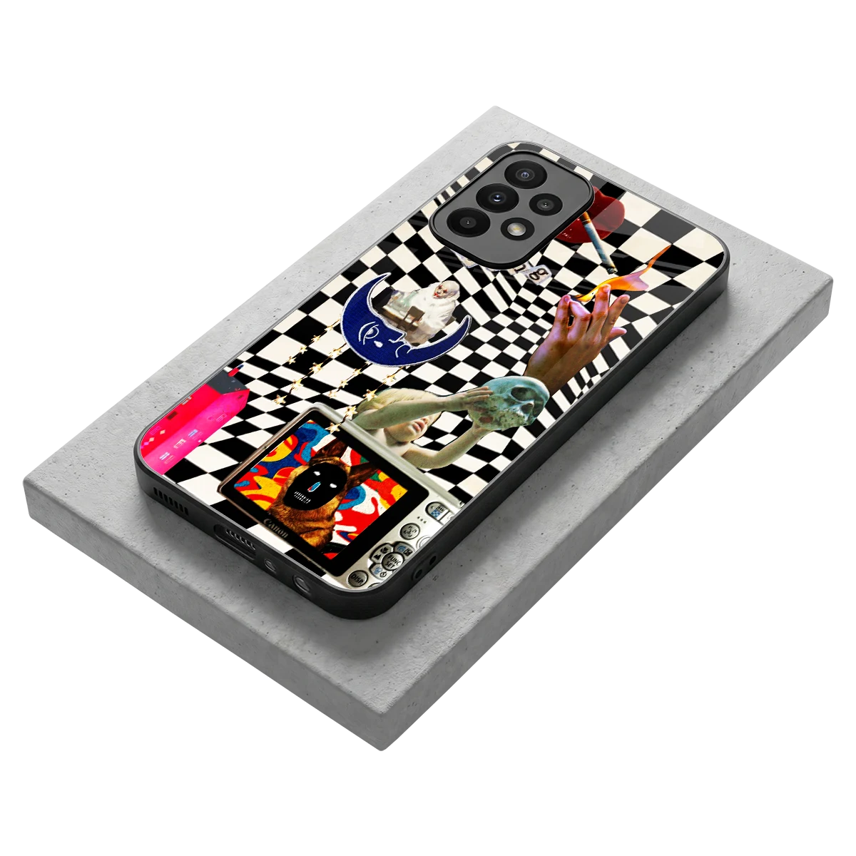 Dark Trip stylish phone case for samsung galaxy a23 | glossy glass and slim fit