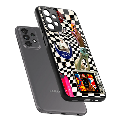 Dark Trip sleek samsung galaxy a23 cover with tempered glass back and TPU edges