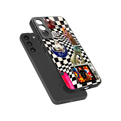 Dark Trip sleek samsung galaxy s22 cover with tempered glass back and TPU edges