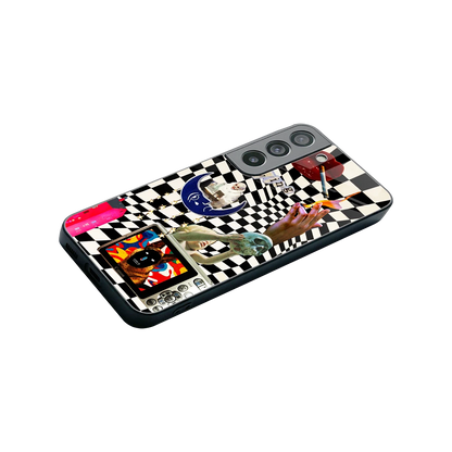 Dark Trip stylish phone case for samsung galaxy s22 | glossy glass and slim fit