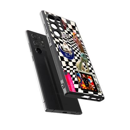Dark Trip sleek samsung galaxy s24 ultra cover with tempered glass back and TPU edges