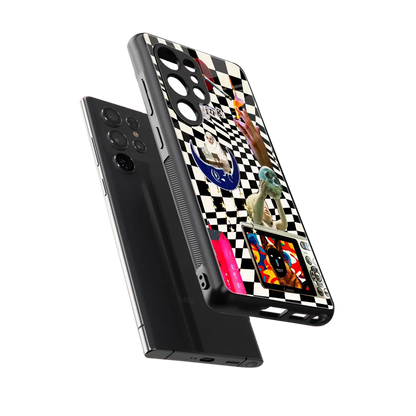 Dark Trip sleek samsung galaxy s25 ultra cover with tempered glass back and TPU edges