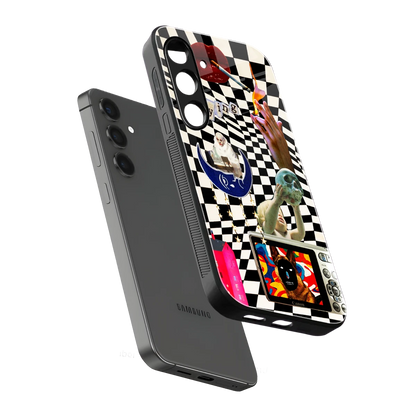 Dark Trip sleek samsung galaxy s24 cover with tempered glass back and TPU edges