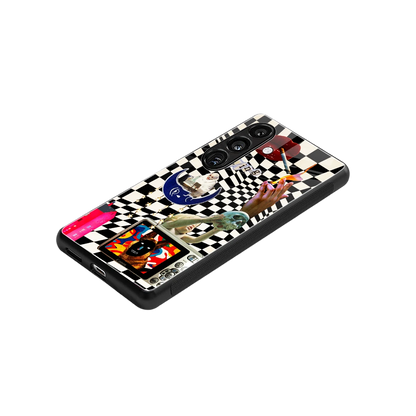 Dark Trip stylish phone case for samsung galaxy s24 | glossy glass and slim fit