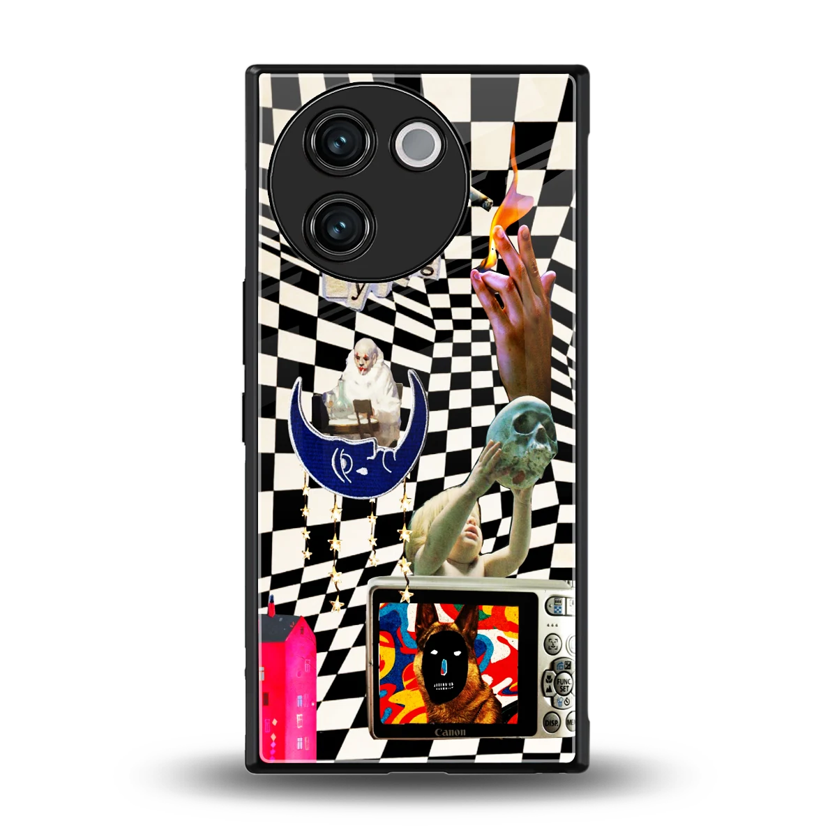 Dark Trip back phone cover | glass case for vivo v30e