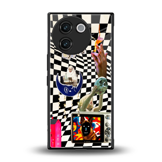 Dark Trip back phone cover | glass case for vivo v30e