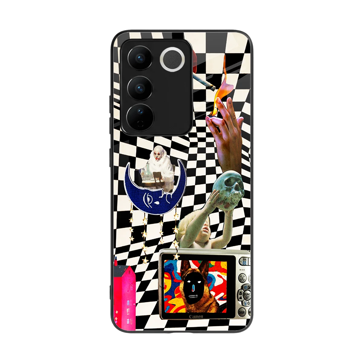 Dark Trip back phone cover | glass case for vivo v27 5g