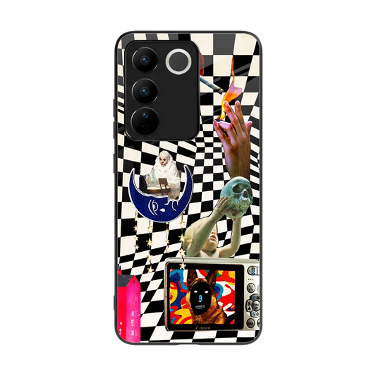 Dark Trip back phone cover | glass case for vivo v27 5g