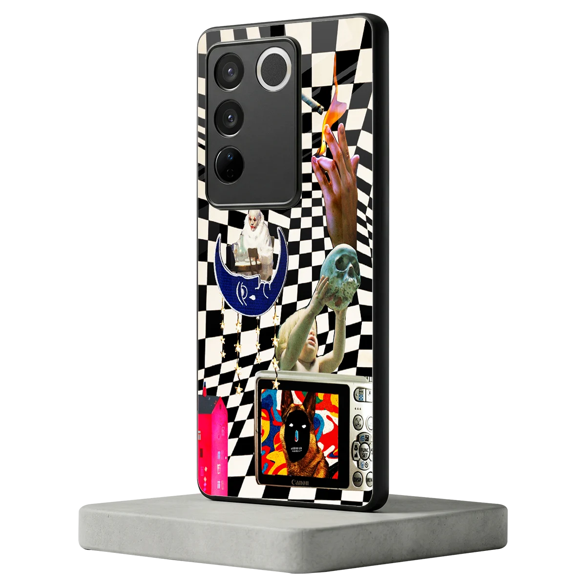 Dark Trip vivo v27 5g mobile cover | shockproof glass phone case
